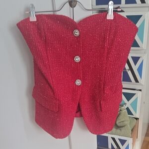 Maeve Red Tweed Blazer